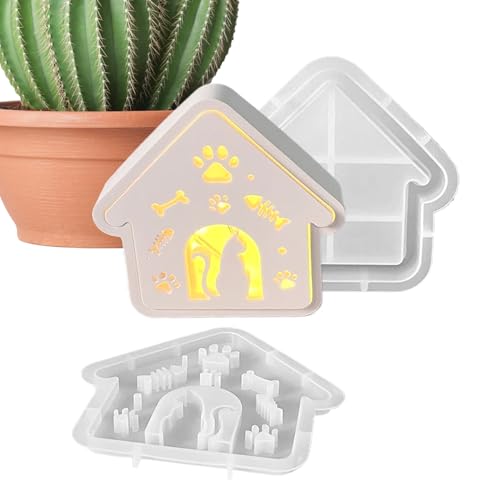 qixeuoa Haus Silikon Backform - Katzenhaus Form - Deko Werkzeug Für Weihnachten Wohnzimmer Garten Kinderzimmer Halloween Tischdekoration von qixeuoa