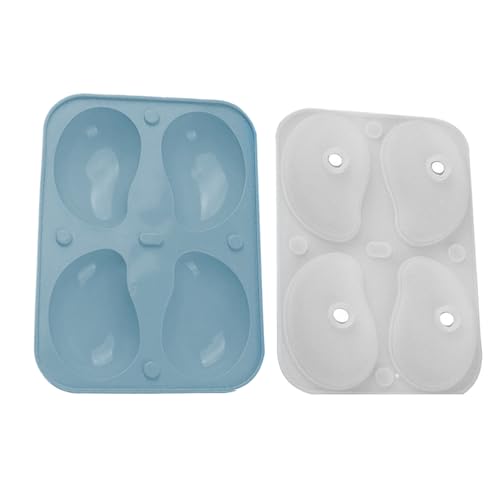 qixeuoa Silikon Mousse Form,19x13.9x5 Cm Silikon Kuchenform 4 Fächer,Flexibel Einsetzbar,Lebensechte Optik,3D Mangoförmige Seifenformen,für Pudding Schokolade Hausbäcker von qixeuoa