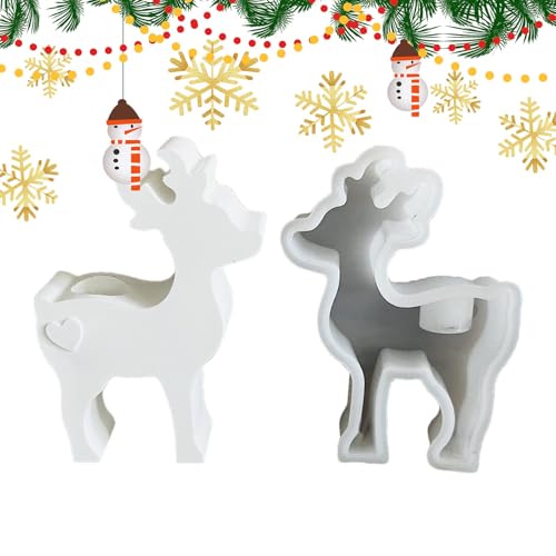 qixeuoa Weihnachts-Hirsch-Harzform, Weihnachts-Elch-Form für Fondant, Weihnachtselch Gipsform zum Gießen, Weihnachtselch Epoxidharzform zum Basteln von qixeuoa