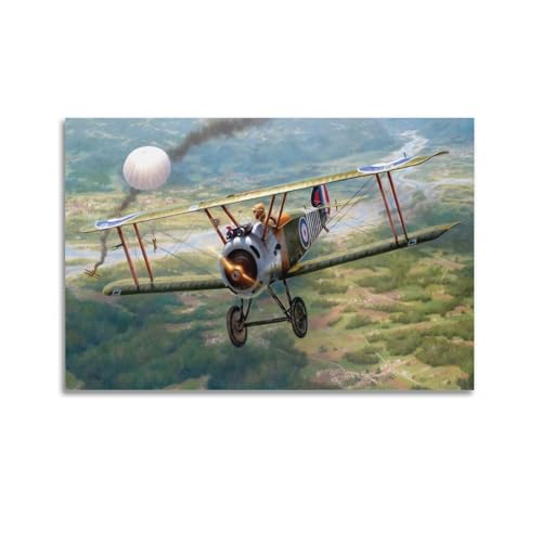 qiyan Poster im Vintage-Stil des 1. Weltkriegs mit Kampfflugzeug-Poster "Sopwith 1.B1", dekoratives Gemälde, Leinwand, Wandposter und Kunstdruck, moderne Familienschlafzimmer-Dekoration, Poster, 40 x von qiyan