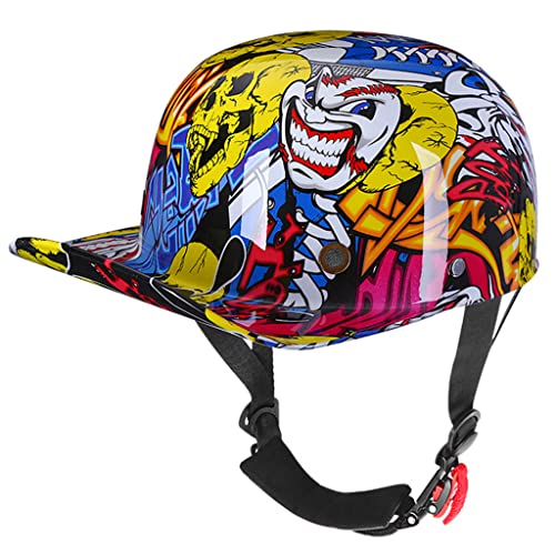 qloijnv Motorcycle Helmet Baseball Cap Style Helmet Vintage Moped Helmet Retro Motorcycle Half Shell Helmet for Adults Women Men ECE Certified Scooter Helmet Bike Helmet Cruiser Chopper ATV Helmets von qloijnv