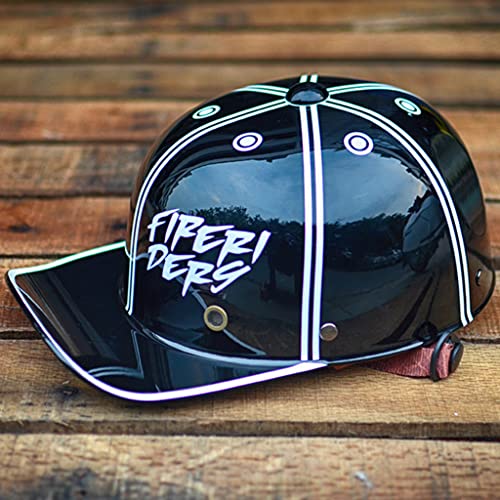 qloijnv Motorcycle Open Face Helmet Skull Cap Baseball Cap Style Helmet ECE Certified Light Moped Helmet Braincap Women Men Motorcycle Cruiser Scooter Helmet von qloijnv