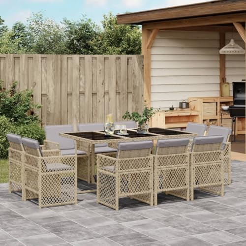 qohoio 11-TLG. Garten-Essgruppe mit Kissen Sitzgruppe Outdoor TerrassenmöBel Terrassen-Sitzgruppe Garten-Essgruppe Beigemischung Poly Rattan - 3210852 qohoio 11-TLG. Garten-Essgruppe mit Kissen Sitzgruppe Outdoor TerrassenmöBel Terrassen-Sitzgruppe Garten-Essgruppe Beigemischung Poly Rattan - 3210852 von qohoio