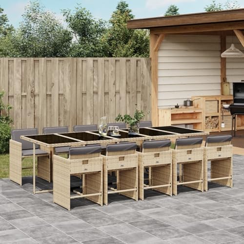 qohoio 11-TLG. Garten-Essgruppe mit Kissen Sitzgruppe Outdoor TerrassenmöBel Terrassen-Sitzgruppe Garten-Essgruppe Beigemischung Poly Rattan - 3211116 qohoio 11-TLG. Garten-Essgruppe mit Kissen Sitzgruppe Outdoor TerrassenmöBel Terrassen-Sitzgruppe Garten-Essgruppe Beigemischung Poly Rattan - 3211116 von qohoio