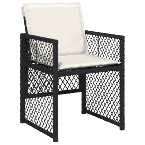 qohoio 11-TLG. Garten-Essgruppe mit Kissen Sitzgruppe Outdoor TerrassenmöBel Terrassen-Sitzgruppe Garten-Essgruppe Schwarz Poly Rattan von qohoio