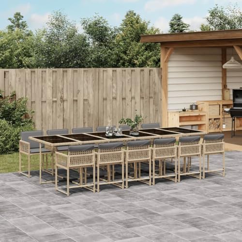 qohoio 13-TLG. Garten-Essgruppe mit Kissen GartenmöBel TerrassenmöBel Garten Sitzgruppe Essgruppe Garten MöBel Set Beigemischung Poly Rattan - 3211488 qohoio 13-TLG. Garten-Essgruppe mit Kissen GartenmöBel TerrassenmöBel Garten Sitzgruppe Essgruppe Garten MöBel Set Beigemischung Poly Rattan - 3211488 von qohoio