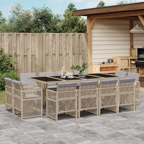 qohoio 13-TLG. Garten-Essgruppe mit Kissen Sitzgruppe Outdoor TerrassenmöBel Terrassen-Sitzgruppe Garten-Essgruppe Beigemischung Poly Rattan - 3210864 qohoio 13-TLG. Garten-Essgruppe mit Kissen Sitzgruppe Outdoor TerrassenmöBel Terrassen-Sitzgruppe Garten-Essgruppe Beigemischung Poly Rattan - 3210864 von qohoio