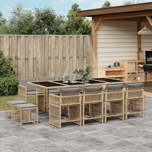 qohoio 13-TLG. Garten-Essgruppe mit Kissen Sitzgruppe Outdoor TerrassenmöBel Terrassen-Sitzgruppe Garten-Essgruppe Beigemischung Poly Rattan - 3211704 qohoio 13-TLG. Garten-Essgruppe mit Kissen Sitzgruppe Outdoor TerrassenmöBel Terrassen-Sitzgruppe Garten-Essgruppe Beigemischung Poly Rattan - 3211704 von qohoio
