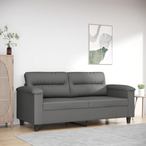 qohoio 2-Sitzer-Sofa Couch 2 Sitzer Loveseat Sofas FüR Wohnzimmer Sofa Loveseats Dunkelgrau 140 cm Mikrofasergewebe von qohoio