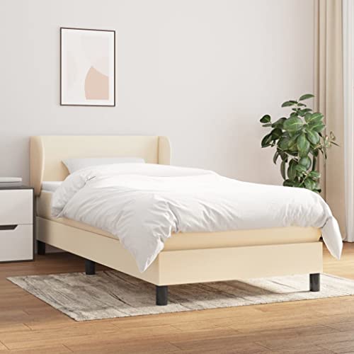 qohoio Boxspringbett mit Matratze Bett Mit Matratze Betten Boxspringbett Mit Matratze Schlafzimmer Bett Creme 100x200 cm Stoff - 3126066 von qohoio