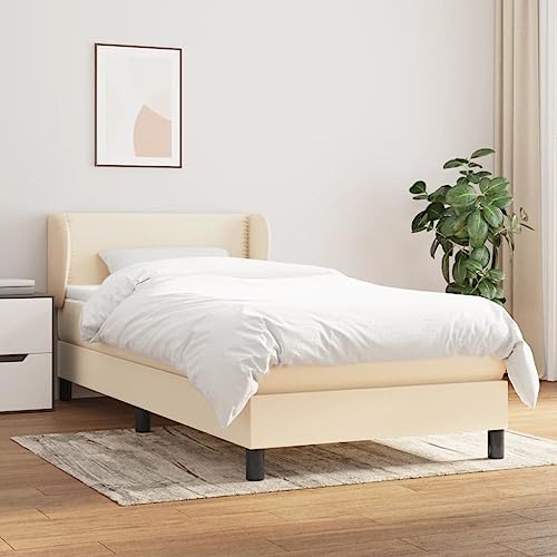 qohoio Boxspringbett mit Matratze Bett Mit Matratze Betten Boxspringbett Mit Matratze Schlafzimmer Bett Creme 100x200 cm Stoff - 3126146 von qohoio
