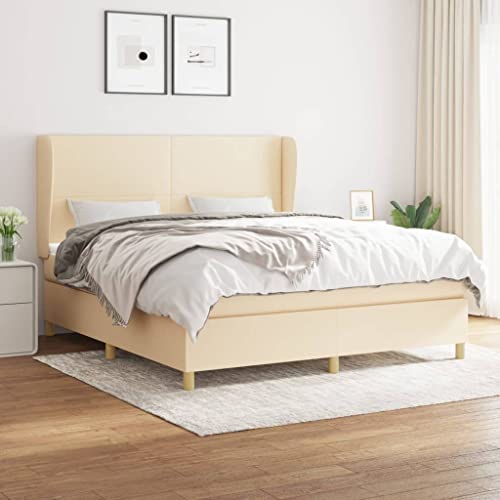 qohoio Boxspringbett mit Matratze Bett Mit Matratze Betten Boxspringbett Mit Matratze Schlafzimmer Bett Creme 160x200 cm Stoff - 3128378 von qohoio