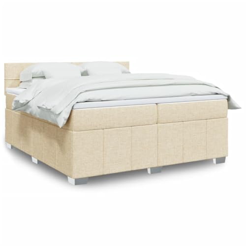 qohoio Boxspringbett mit Matratze Bett Mit Matratze Betten Boxspringbett Mit Matratze Schlafzimmer Bett Creme 200x200 cm Stoff - 3287180 von qohoio