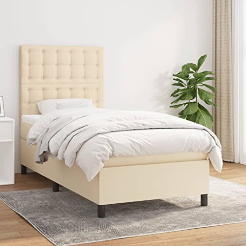 qohoio Boxspringbett mit Matratze Bett Mit Matratze Betten Boxspringbett Mit Matratze Schlafzimmer Bett Creme 80x200 cm Stoff - 3142054 von qohoio