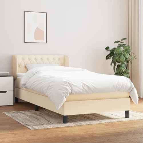 qohoio Boxspringbett mit Matratze Bett Mit Matratze Betten Boxspringbett Mit Matratze Schlafzimmer Bett Creme 90x200 cm Stoff - 3126458 von qohoio