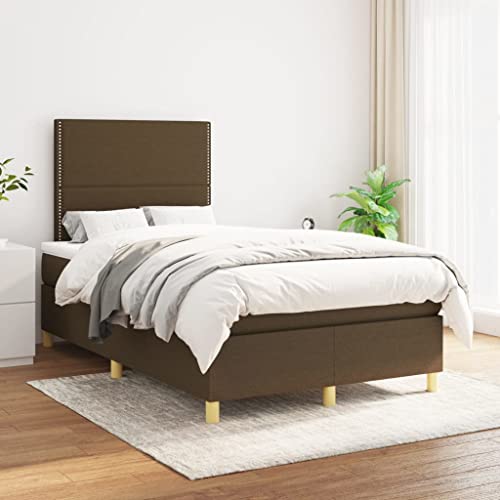 qohoio Boxspringbett mit Matratze Bett Mit Matratze Betten Boxspringbett Mit Matratze Schlafzimmer Bett Dunkelbraun 120x200 cm Stoff - 3142244 von qohoio