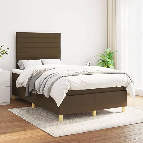 qohoio Boxspringbett mit Matratze Bett Mit Matratze Betten Boxspringbett Mit Matratze Schlafzimmer Bett Dunkelbraun 120x200 cm Stoff - 3142404 von qohoio