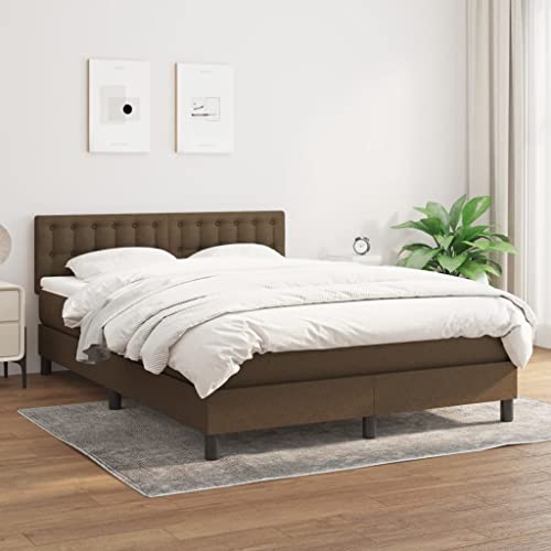 qohoio Boxspringbett mit Matratze Bett Mit Matratze Betten Boxspringbett Mit Matratze Schlafzimmer Bett Dunkelbraun 140x190 cm Stoff - 3140372 von qohoio