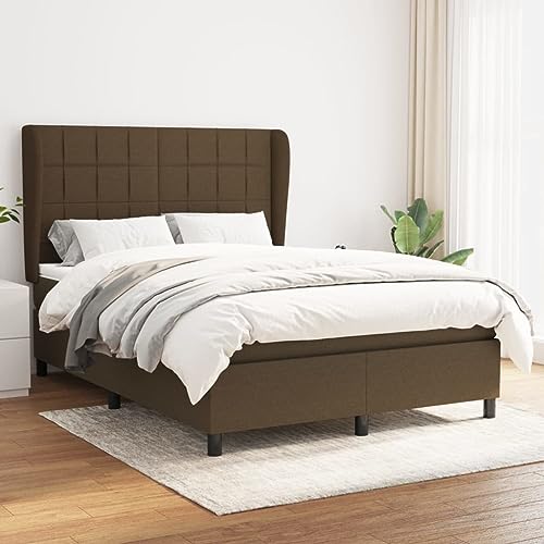 qohoio Boxspringbett mit Matratze Bett Mit Matratze Betten Boxspringbett Mit Matratze Schlafzimmer Bett Dunkelbraun 140x200 cm Stoff - 3127968 von qohoio