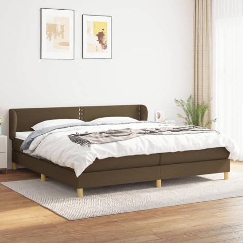 qohoio Boxspringbett mit Matratze Bett Mit Matratze Betten Boxspringbett Mit Matratze Schlafzimmer Bett Dunkelbraun 200x200 cm Stoff - 3126752 von qohoio