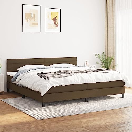 qohoio Boxspringbett mit Matratze Bett Mit Matratze Betten Boxspringbett Mit Matratze Schlafzimmer Bett Dunkelbraun 200x200 cm Stoff - 3140164 von qohoio