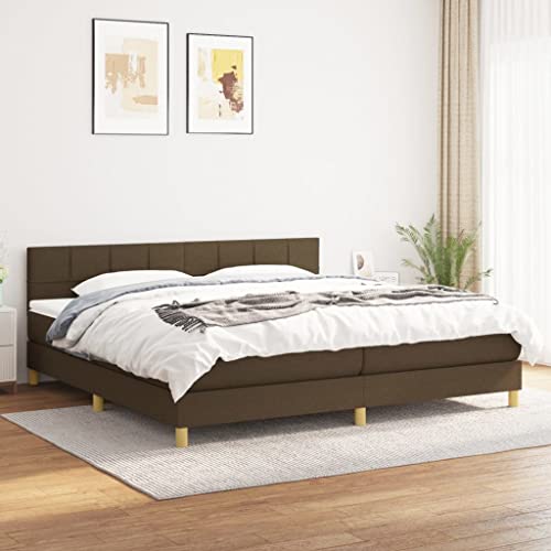 qohoio Boxspringbett mit Matratze Bett Mit Matratze Betten Boxspringbett Mit Matratze Schlafzimmer Bett Dunkelbraun 200x200 cm Stoff - 3140644 von qohoio