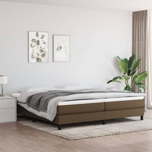 qohoio Boxspringbett mit Matratze Bett Mit Matratze Betten Boxspringbett Mit Matratze Schlafzimmer Bett Dunkelbraun 200x200 cm Stoff - 3144104 von qohoio