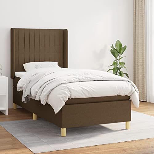 qohoio Boxspringbett mit Matratze Bett Mit Matratze Betten Boxspringbett Mit Matratze Schlafzimmer Bett Dunkelbraun 80x200 cm Stoff - 3132108 von qohoio