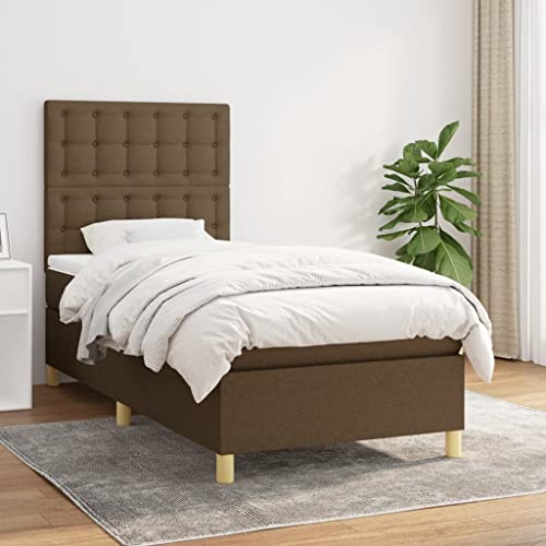 qohoio Boxspringbett mit Matratze Bett Mit Matratze Betten Boxspringbett Mit Matratze Schlafzimmer Bett Dunkelbraun 80x200 cm Stoff - 3142612 von qohoio