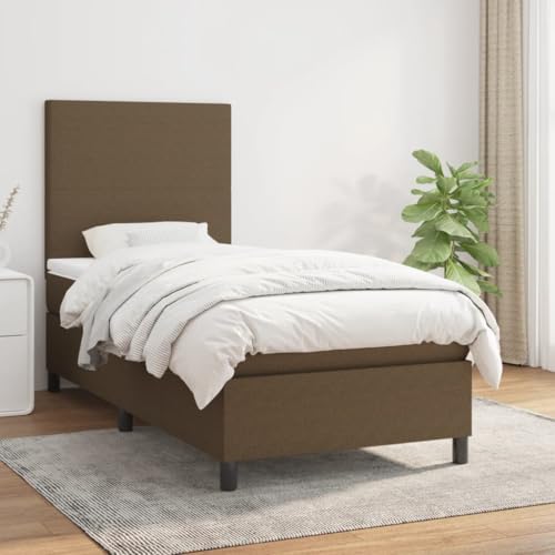 qohoio Boxspringbett mit Matratze Bett Mit Matratze Betten Boxspringbett Mit Matratze Schlafzimmer Bett Dunkelbraun 90x190 cm Stoff - 3141580 von qohoio