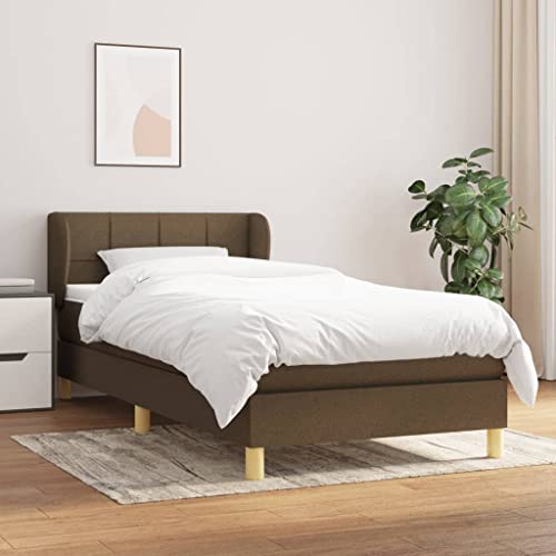 qohoio Boxspringbett mit Matratze Bett Mit Matratze Betten Boxspringbett Mit Matratze Schlafzimmer Bett Dunkelbraun 90x200 cm Stoff - 3126776 von qohoio