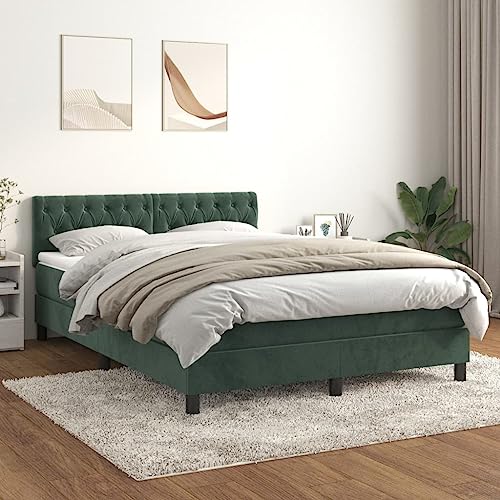 qohoio Boxspringbett mit Matratze Bett Mit Matratze Betten Boxspringbett Mit Matratze Schlafzimmer Bett Dunkelgrün 140x200 cm Samt - 3141488 von qohoio