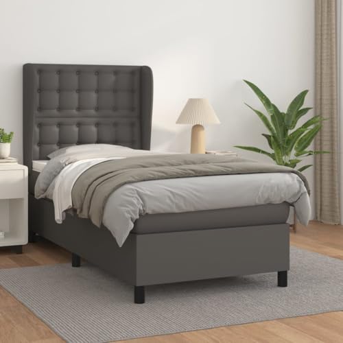 qohoio Boxspringbett mit Matratze Bett Mit Matratze Betten Boxspringbett Mit Matratze Schlafzimmer Bett Grau 90x190 cm Kunstleder - 3129007 qohoio Boxspringbett mit Matratze Bett Mit Matratze Betten Boxspringbett Mit Matratze Schlafzimmer Bett Grau 90x190 cm Kunstleder - 3129007 von qohoio