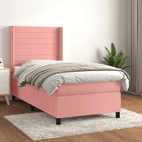qohoio Boxspringbett mit Matratze Bett Mit Matratze Betten Boxspringbett Mit Matratze Schlafzimmer Bett Rosa 90x190 cm Samt - 3132716 von qohoio