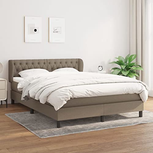 qohoio Boxspringbett mit Matratze Bett Mit Matratze Betten Boxspringbett Mit Matratze Schlafzimmer Bett Taupe 140x190 cm Stoff - 3126481 von qohoio