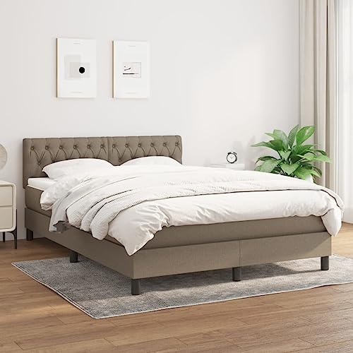 qohoio Boxspringbett mit Matratze Bett Mit Matratze Betten Boxspringbett Mit Matratze Schlafzimmer Bett Taupe 140x190 cm Stoff - 3140293 von qohoio