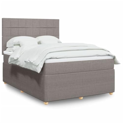 qohoio Boxspringbett mit Matratze Bett Mit Matratze Betten Boxspringbett Mit Matratze Schlafzimmer Bett Taupe 140x190 cm Stoff - 3294355 von qohoio