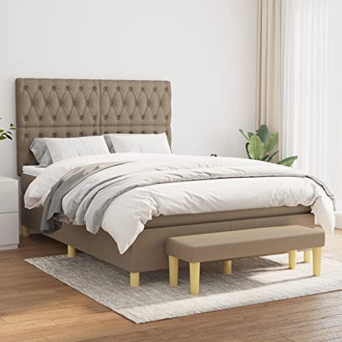 qohoio Boxspringbett mit Matratze Bett Mit Matratze Betten Boxspringbett Mit Matratze Schlafzimmer Bett Taupe 140x200 cm Stoff - 3137401 von qohoio