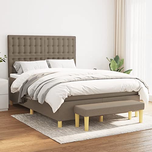 qohoio Boxspringbett mit Matratze Bett Mit Matratze Betten Boxspringbett Mit Matratze Schlafzimmer Bett Taupe 140x200 cm Stoff - 3137481 von qohoio