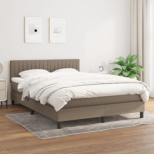 qohoio Boxspringbett mit Matratze Bett Mit Matratze Betten Boxspringbett Mit Matratze Schlafzimmer Bett Taupe 140x200 cm Stoff - 3140221 von qohoio