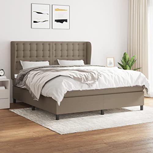 qohoio Boxspringbett mit Matratze Bett Mit Matratze Betten Boxspringbett Mit Matratze Schlafzimmer Bett Taupe 160x200 cm Stoff - 3128297 von qohoio