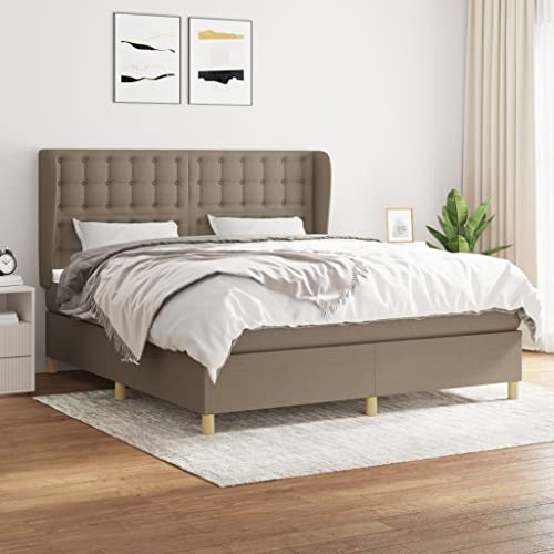 qohoio Boxspringbett mit Matratze Bett Mit Matratze Betten Boxspringbett Mit Matratze Schlafzimmer Bett Taupe 160x200 cm Stoff - 3128857 von qohoio