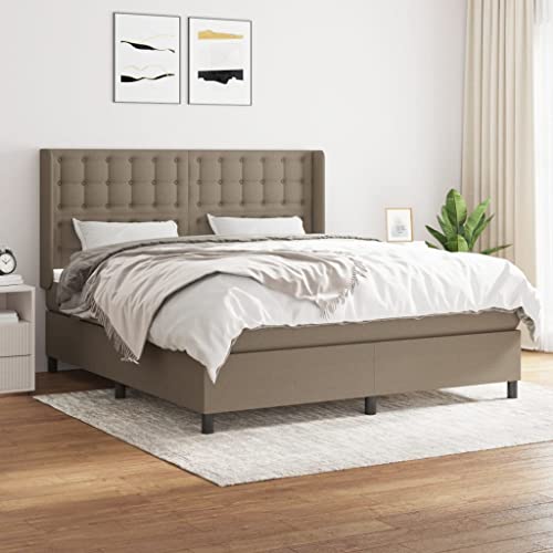 qohoio Boxspringbett mit Matratze Bett Mit Matratze Betten Boxspringbett Mit Matratze Schlafzimmer Bett Taupe 160x200 cm Stoff - 3131765 von qohoio
