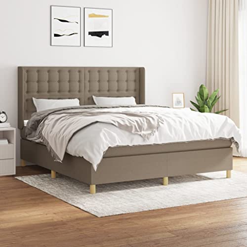 qohoio Boxspringbett mit Matratze Bett Mit Matratze Betten Boxspringbett Mit Matratze Schlafzimmer Bett Taupe 160x200 cm Stoff - 3132325 von qohoio