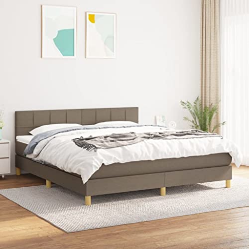 qohoio Boxspringbett mit Matratze Bett Mit Matratze Betten Boxspringbett Mit Matratze Schlafzimmer Bett Taupe 160x200 cm Stoff - 3140629 von qohoio