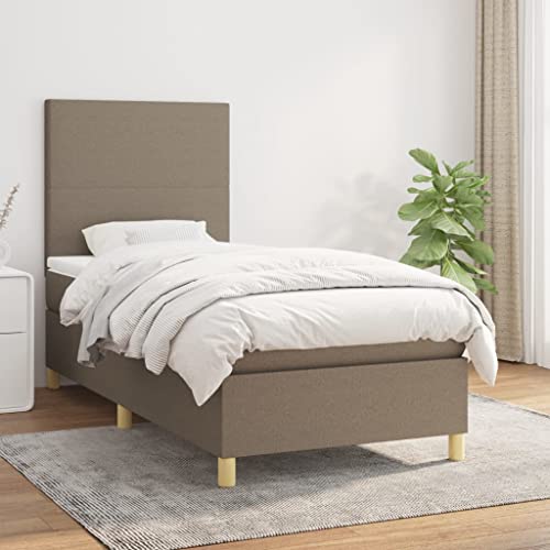 qohoio Boxspringbett mit Matratze Bett Mit Matratze Betten Boxspringbett Mit Matratze Schlafzimmer Bett Taupe 80x200 cm Stoff - 3142133 von qohoio