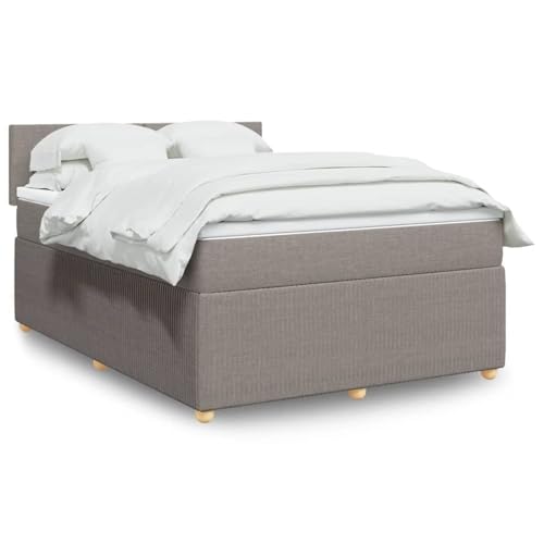 qohoio Boxspringbett mit Matratze Betten Mit Matratze Schlafzimmer Bett Boxspringbett Mit Matratze Taupe 160x200 cm Stoff - 3289804 von qohoio