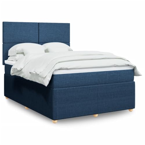 qohoio Boxspringbett mit Matratze Boxspringbett Bett Mit Matratze Betten Box Spring Bett Betten Mit Matratze Blau 140x190 cm Stoff - 3294350 von qohoio