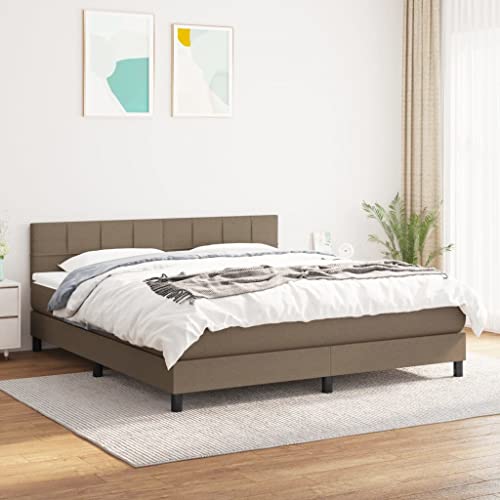 qohoio Boxspringbett mit Matratze Boxspringbett Bett Mit Matratze Betten Box Spring Bett Betten Mit Matratze Taupe 180x200 cm Stoff - 3140077 von qohoio
