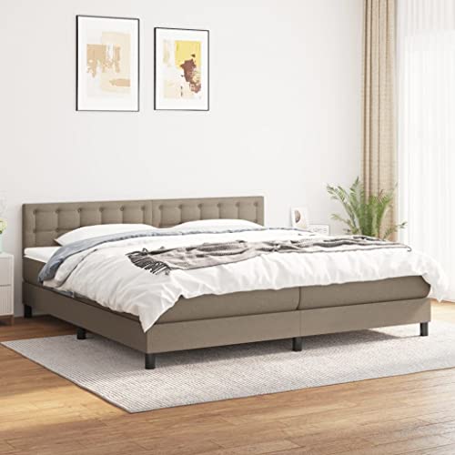 qohoio Boxspringbett mit Matratze Boxspringbett Bett Mit Matratze Betten Box Spring Bett Betten Mit Matratze Taupe 200x200 cm Stoff - 3140405 von qohoio